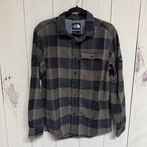 The North Face Men’s Stayside Plaid Button-Up Shirt Medium Gray/Black EUC